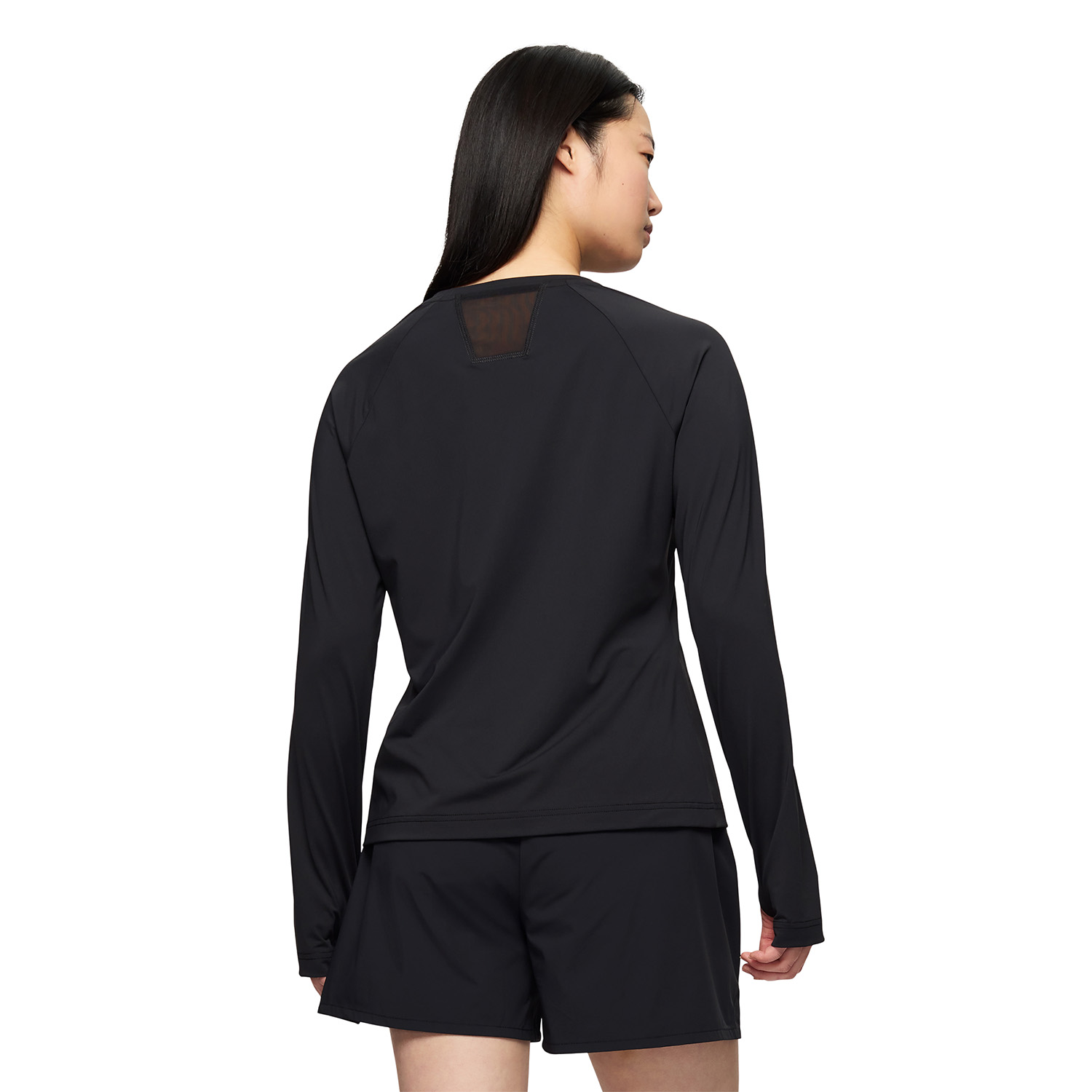 POLERA ML MUJER SAFAN RUNNING LS RAGLAN NEGRO MERRELL - 4