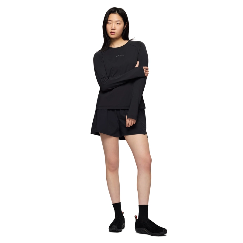 POLERA ML MUJER SAFAN RUNNING LS RAGLAN NEGRO MERRELL - 5