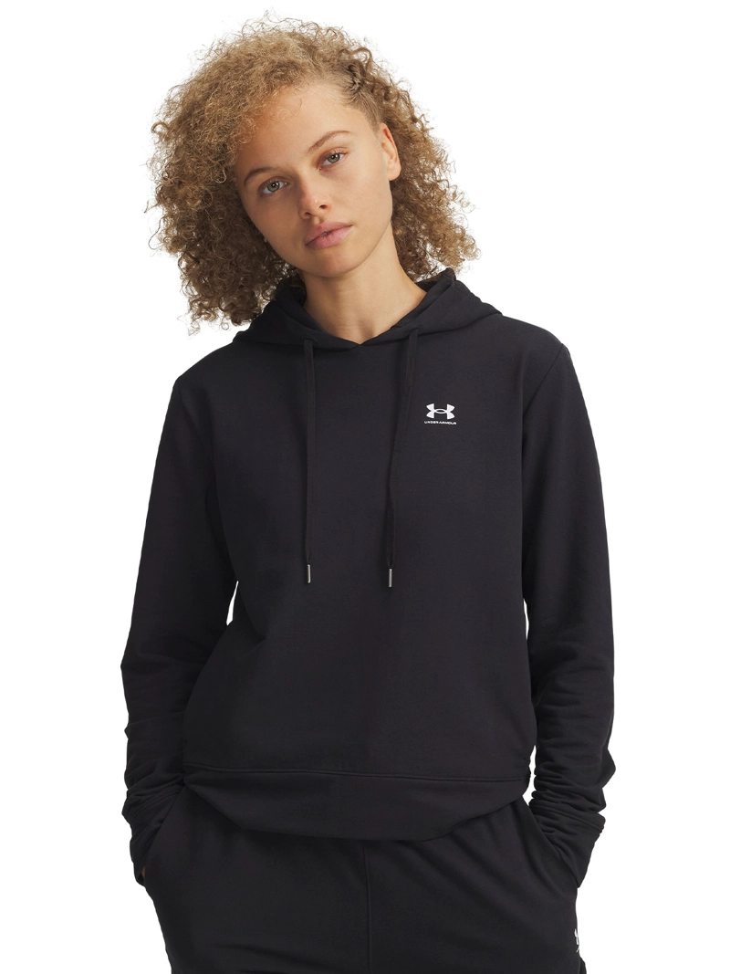 POLERON MUJER SPORT TERRY HOODIE NEGRO UNDER ARMOUR - 1