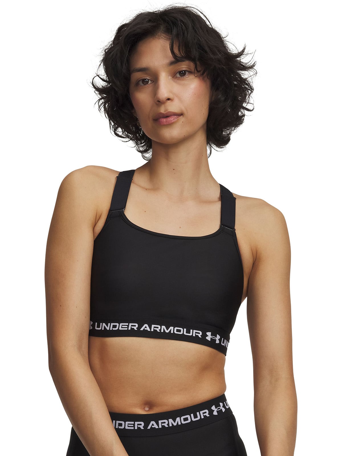 PETO MUJER HEATGEAR CROSSBACK HIGH NEGRO UNDER ARMOUR - 1