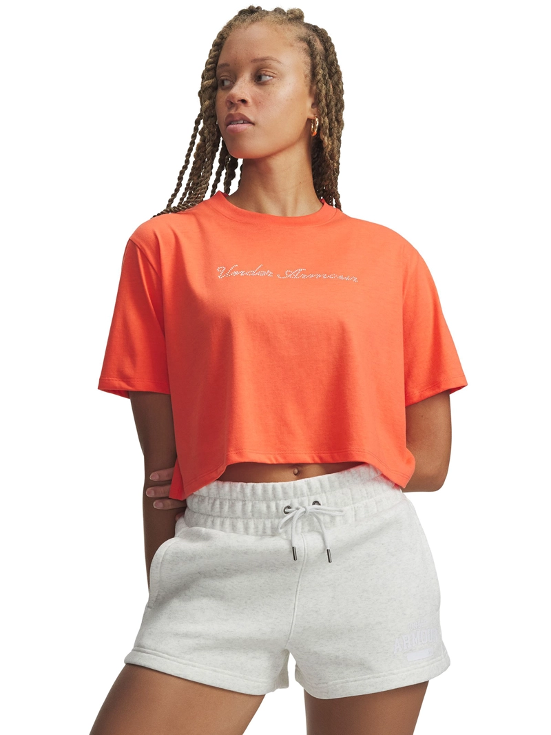 UNDER ARMOUR POLERA M/C MUJER W WORDMARK CROP SSS ROJO UNDER ARMOUR