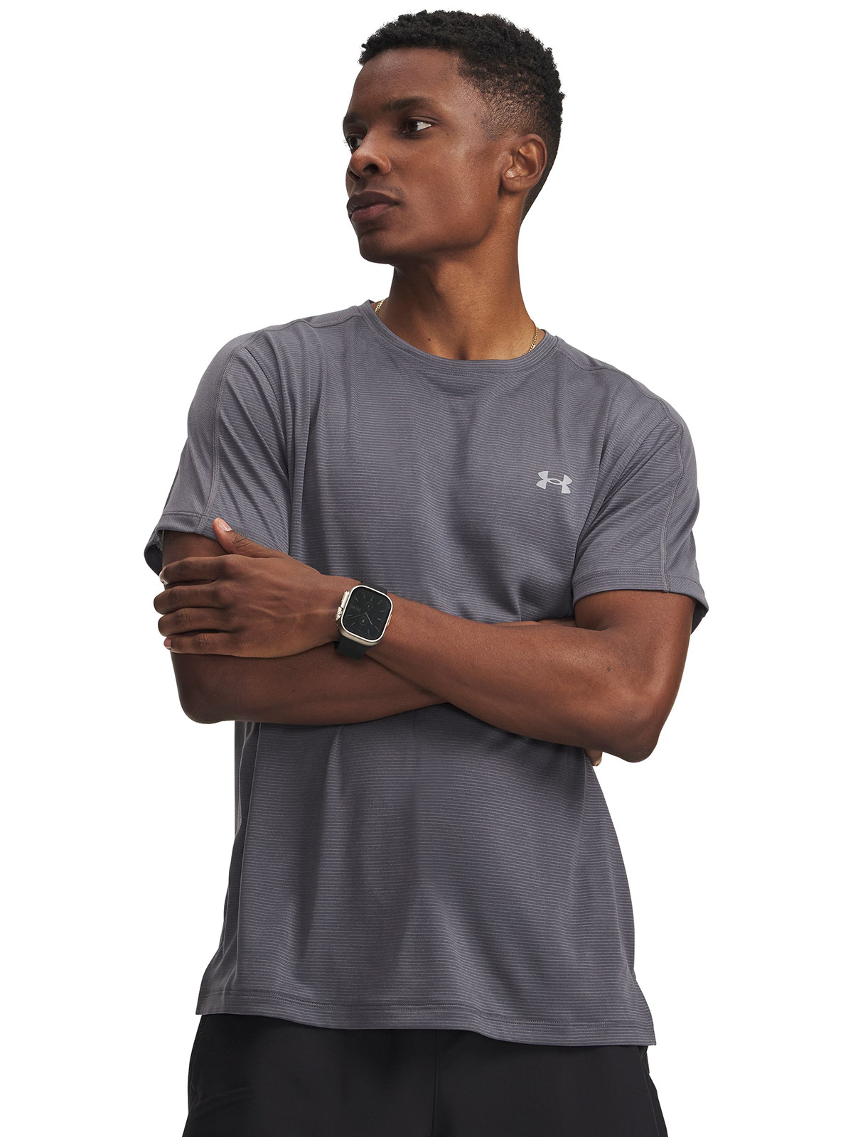 UNDER ARMOUR POLERA M/C HOMBRE VELOCITI REFLECTANTE SS POLERA GRIS UNDER ARMOUR