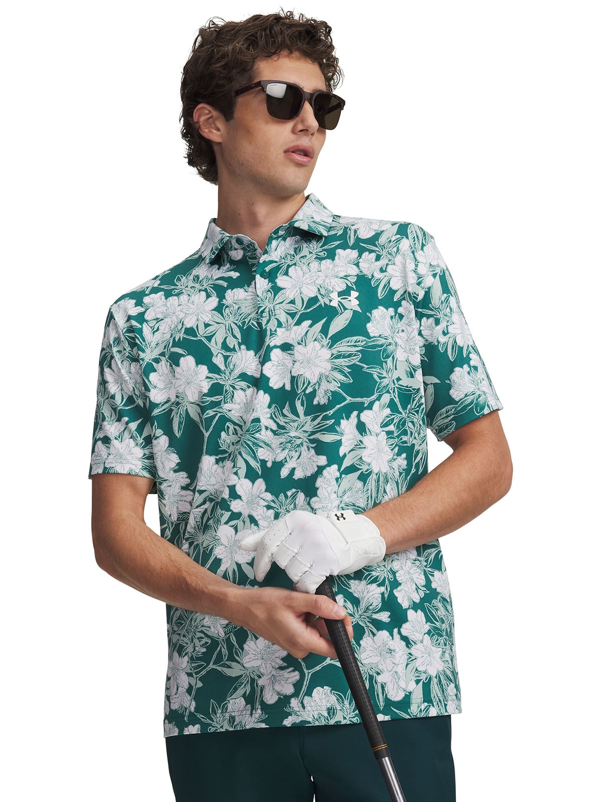 POLERA M/C HOMBRE MATCHPLAY PRINTED POLO POLERA VERDE UNDER ARMOUR - 1