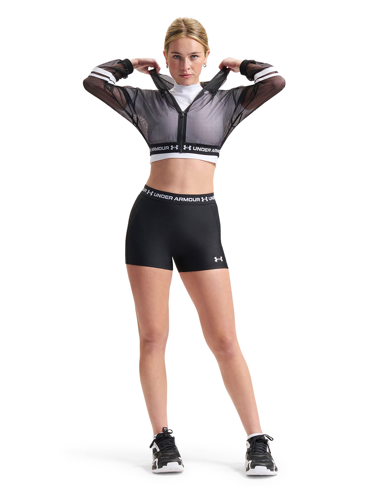 CHAQUETA MUJER HEATGEAR MESH FULL ZIP NEGRA UNDER ARMOUR - 4