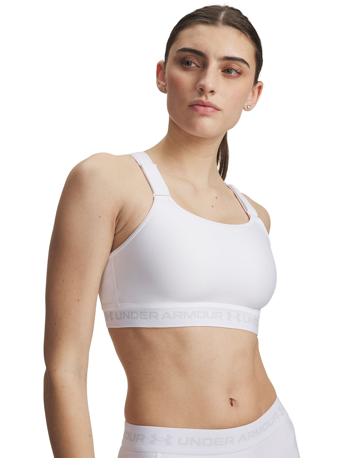 UNDER ARMOUR PETO MUJER HEATGEAR CROSSBACK HIGH BLANCO UNDER ARMOUR