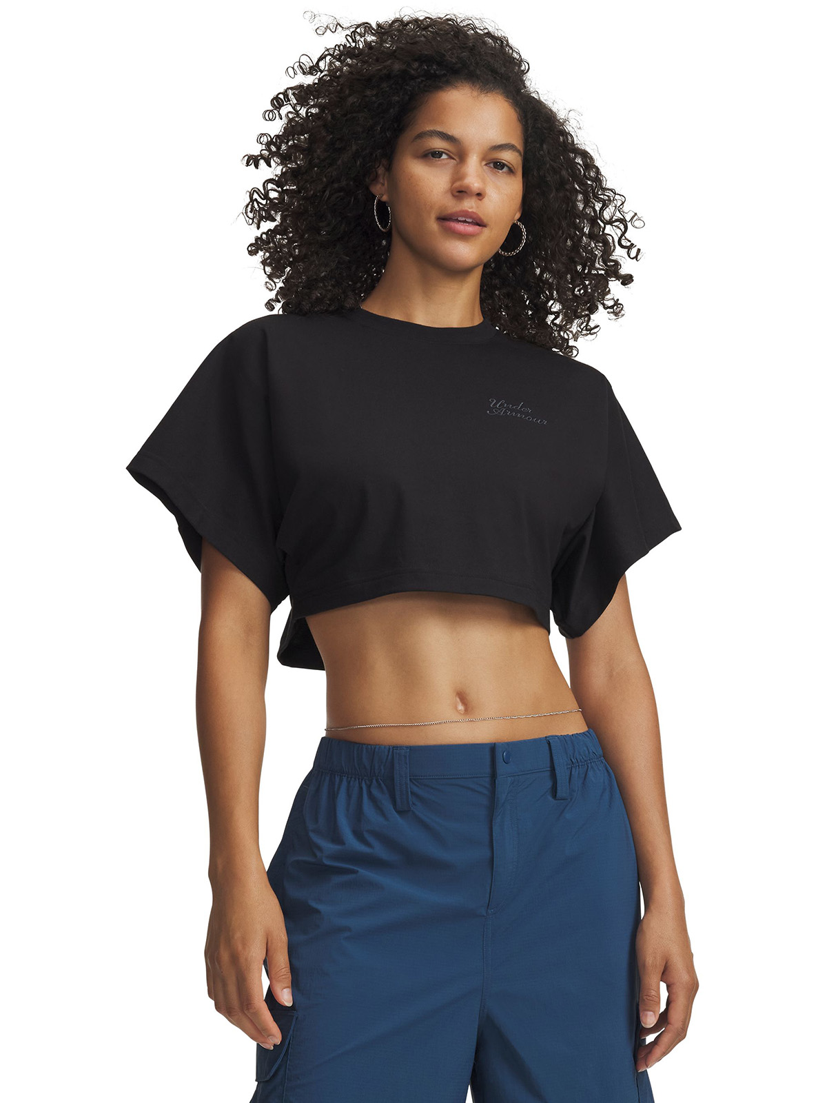 UNDER ARMOUR POLERA M/C MUJER CROPPED SCRIPT SS POLERA NEGRO UNDER ARMOUR