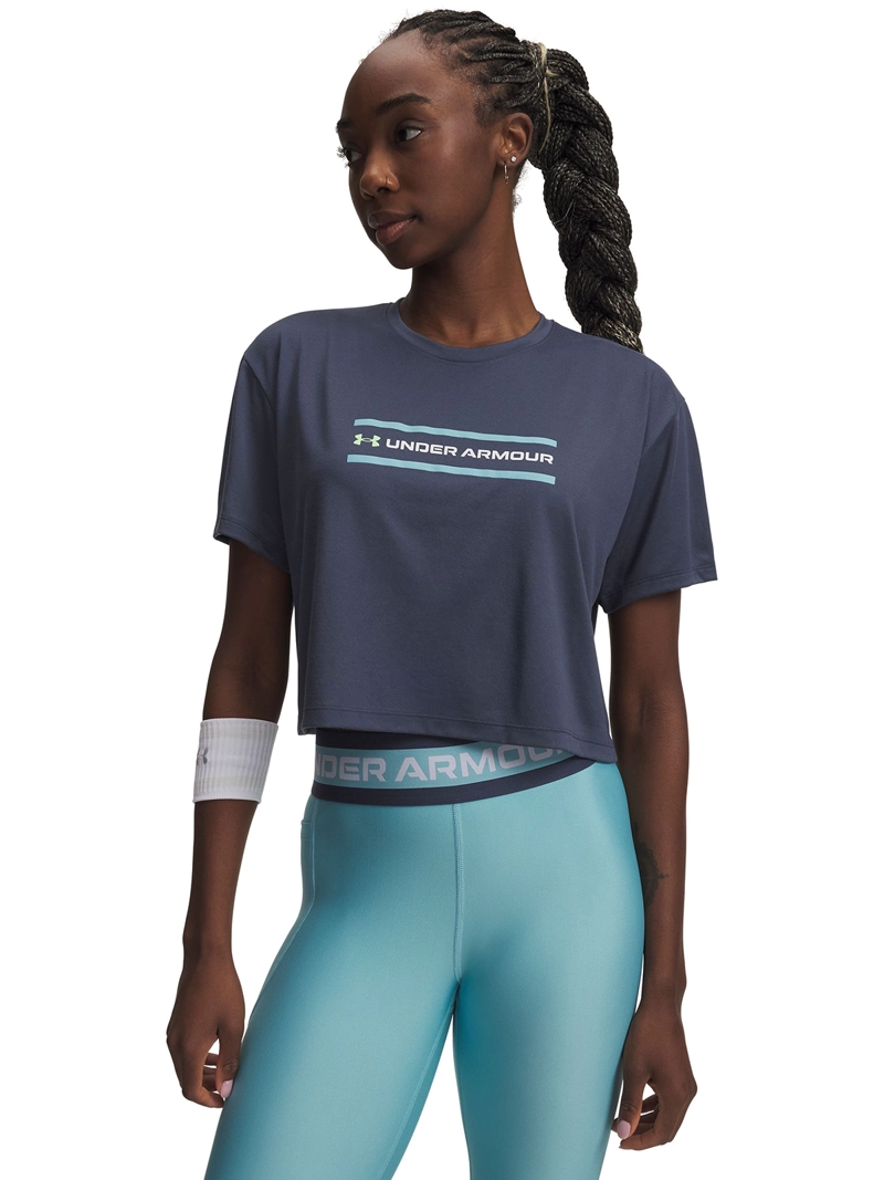 POLERA M/C MUJER TECH BRANDED CROP SS POLERA GRIS UNDER ARMOUR - 1