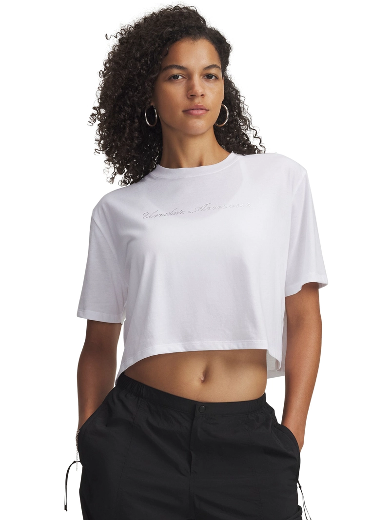UNDER ARMOUR POLERA M/C MUJER W WORDMARK CROP SS POLERA BLANCO UNDER ARMOUR