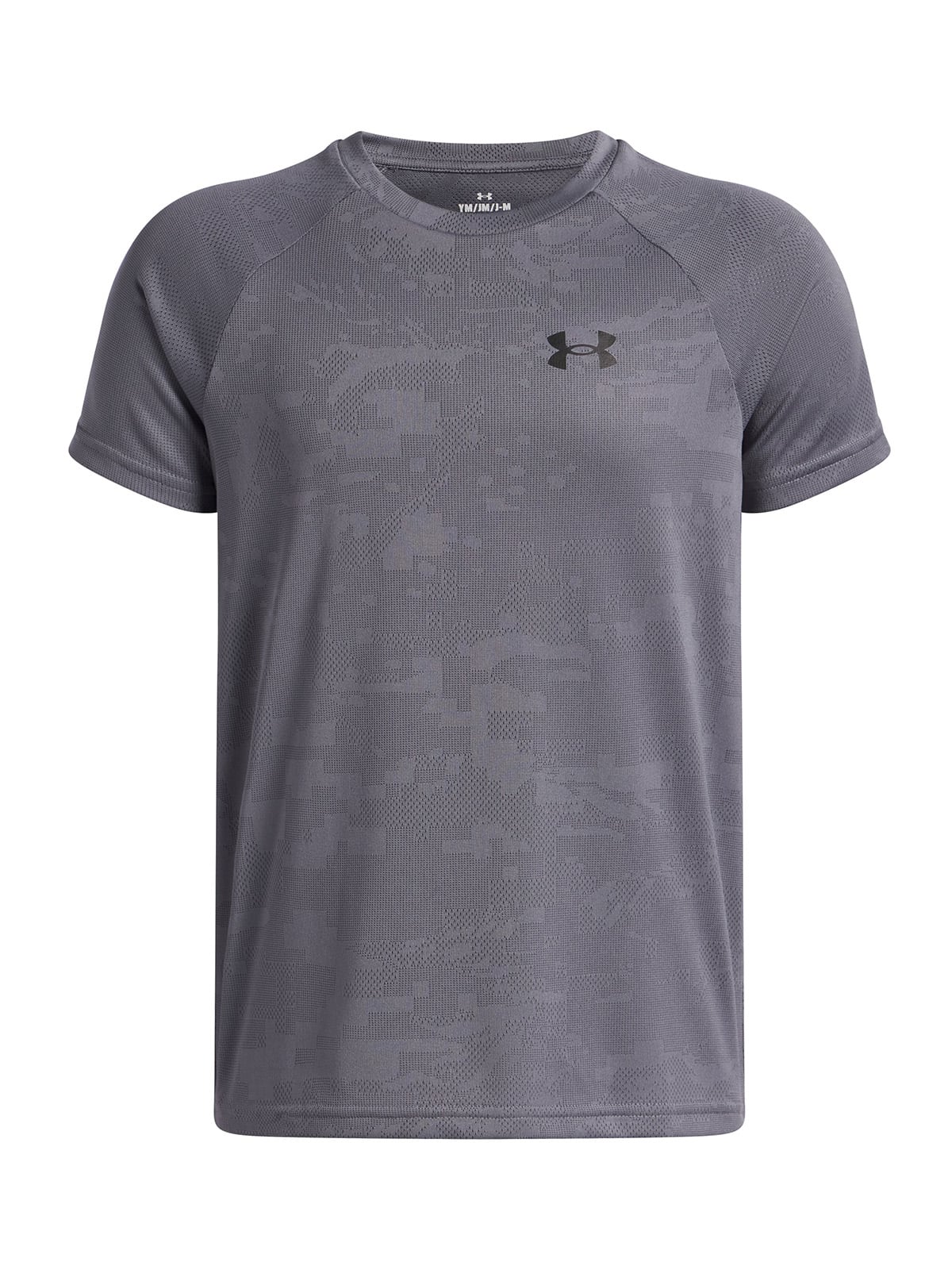 POLERA M/C NIÑO TECH JACQUARD 2.0 GRIS UNDER ARMOUR - 1