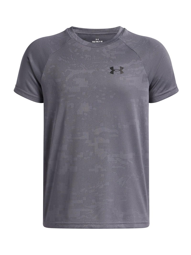 POLERA M/C NIÑO TECH JACQUARD 2.0 GRIS UNDER ARMOUR - 1
