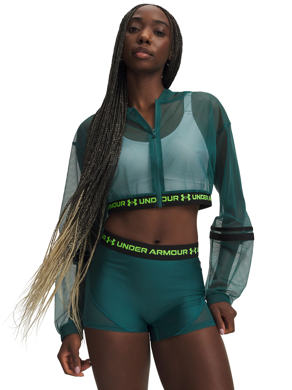 UNDER ARMOUR CHAQUETA MUJER HEATGEAR MESH FULL ZIP VERDE UNDER ARMOUR