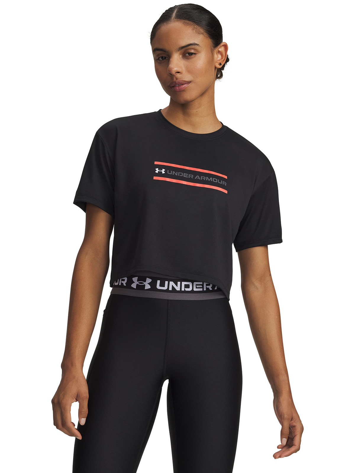 POLERA M/C MUJER TECH BRANDED CROP SS POLERA NEGRO UNDER ARMOUR - 1