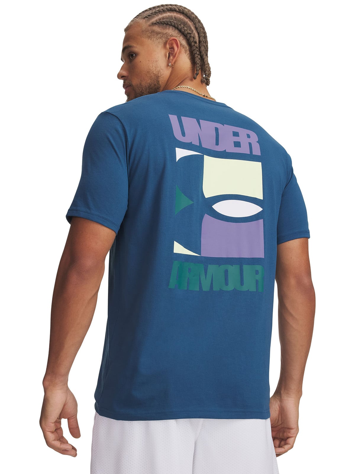 POLERA M/C HOMBRE M BLOCK LOGO SS AZUL UNDER ARMOUR - 2