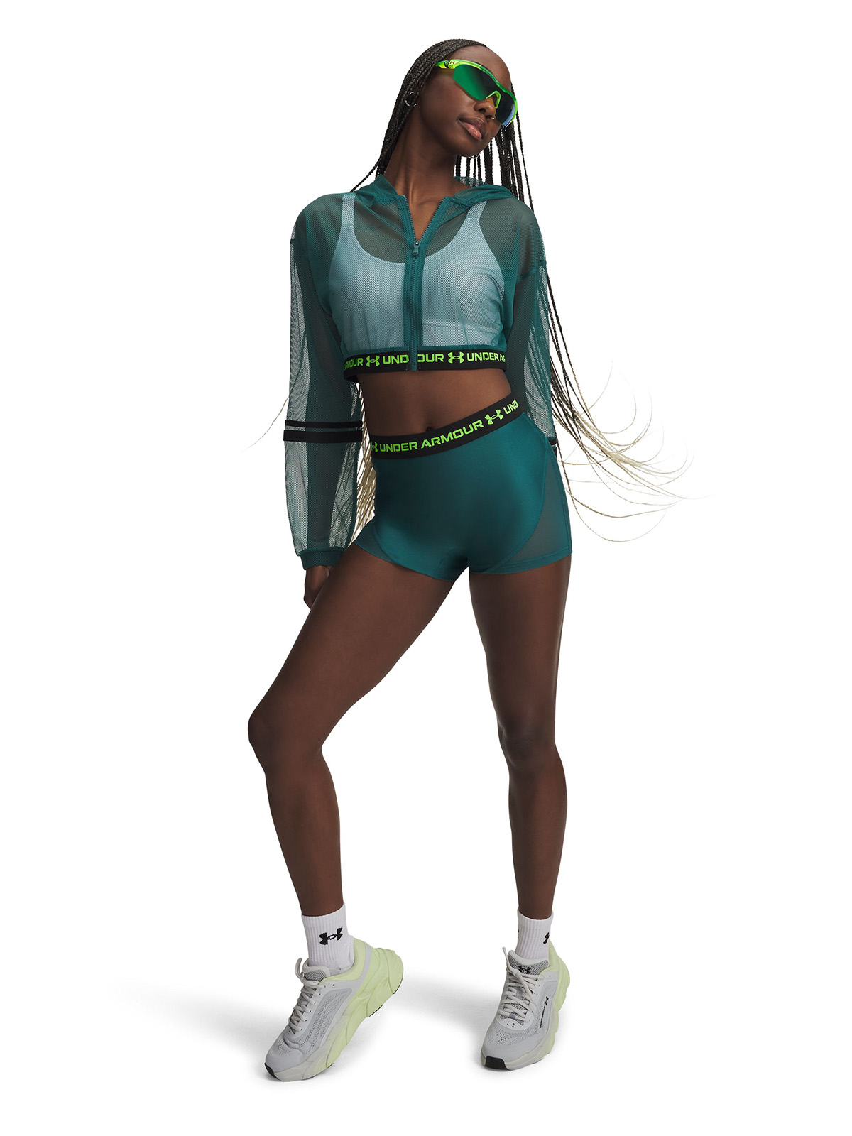CALZA MUJER HEATGEAR MESHY VERDE UNDER ARMOUR - 4