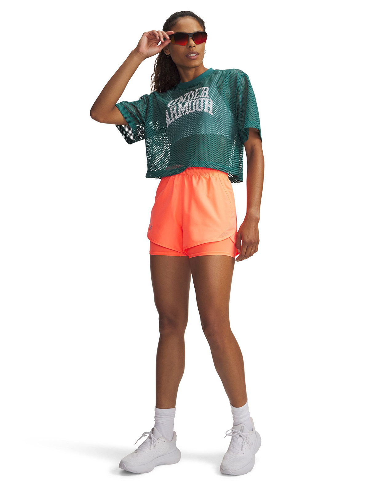 SHORT MUJER FLY BY 2 EN 1 NARANJO UNDER ARMOUR - 4