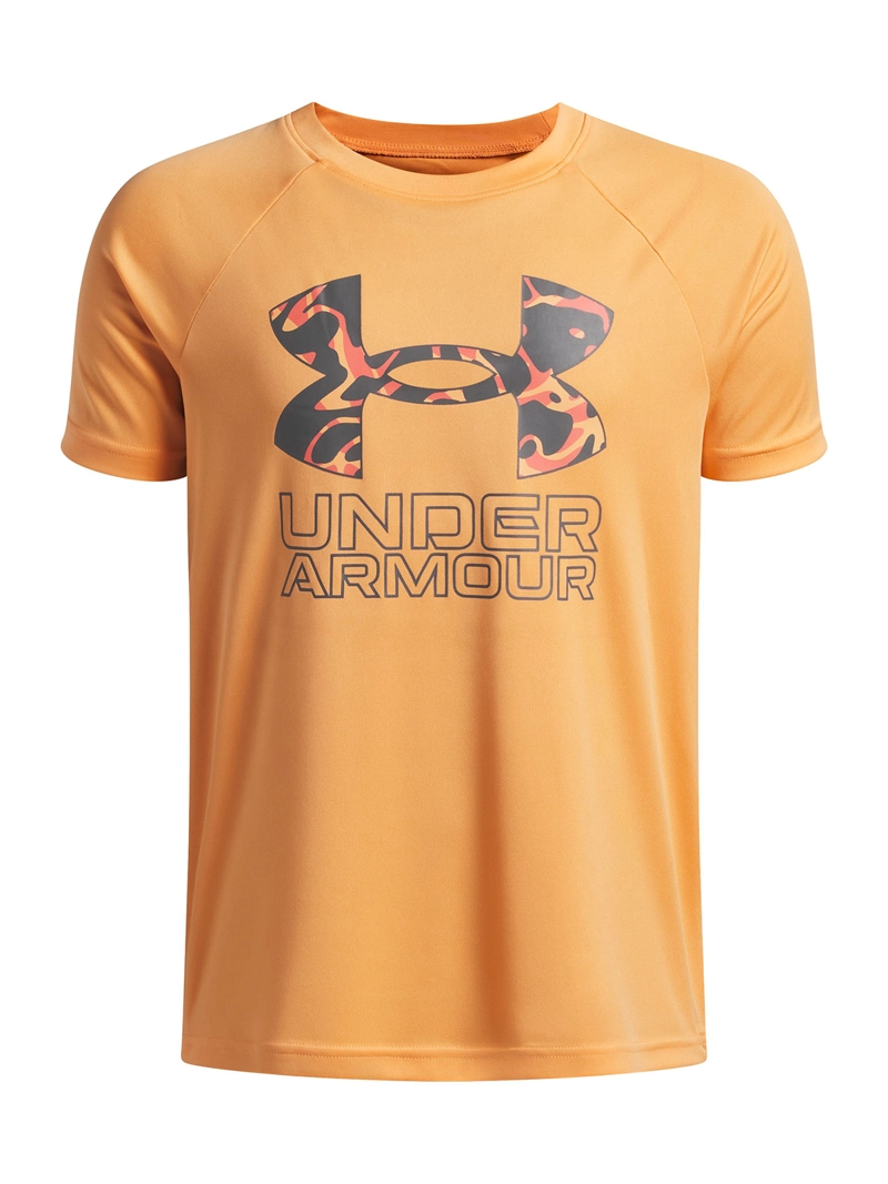 POLERA M/C NIÑO TECH HYBRID PRINT POLERA NARANJO UNDER ARMOUR - 1