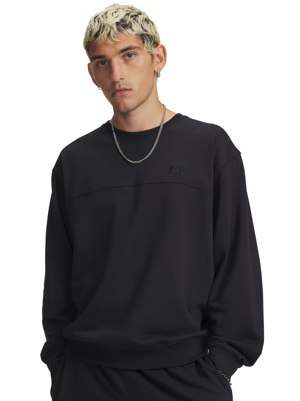 POLERON HOMBRE RIVAL LIGHTWEIGHT CREW NEGRO UNDER ARMOUR - 1