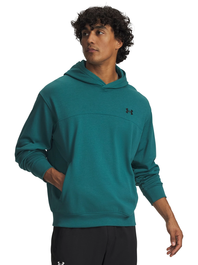 POLERON HOMBRE RIVAL LIGHTWEIGHT HOODIE VERDE UNDER ARMOUR - 1