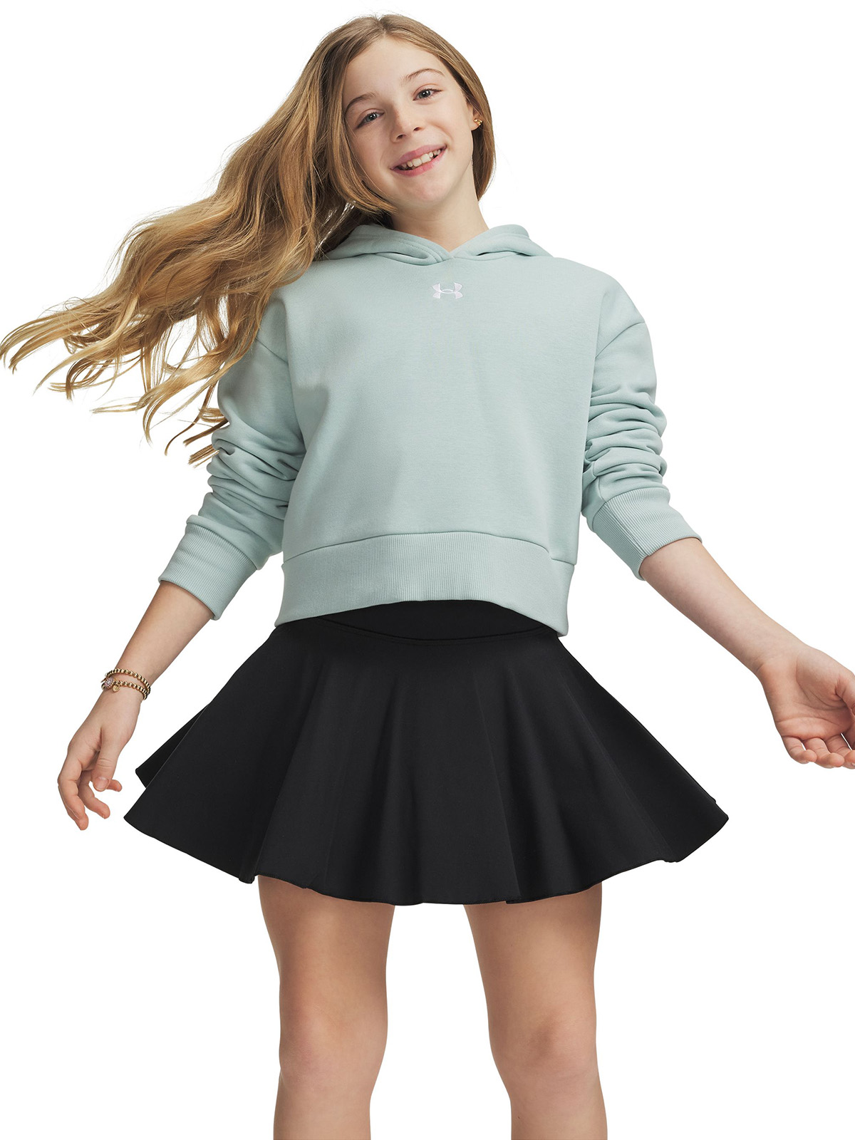 POLERON NIÑA RIVAL FLEECE CROP AZUL UNDER ARMOUR - 4