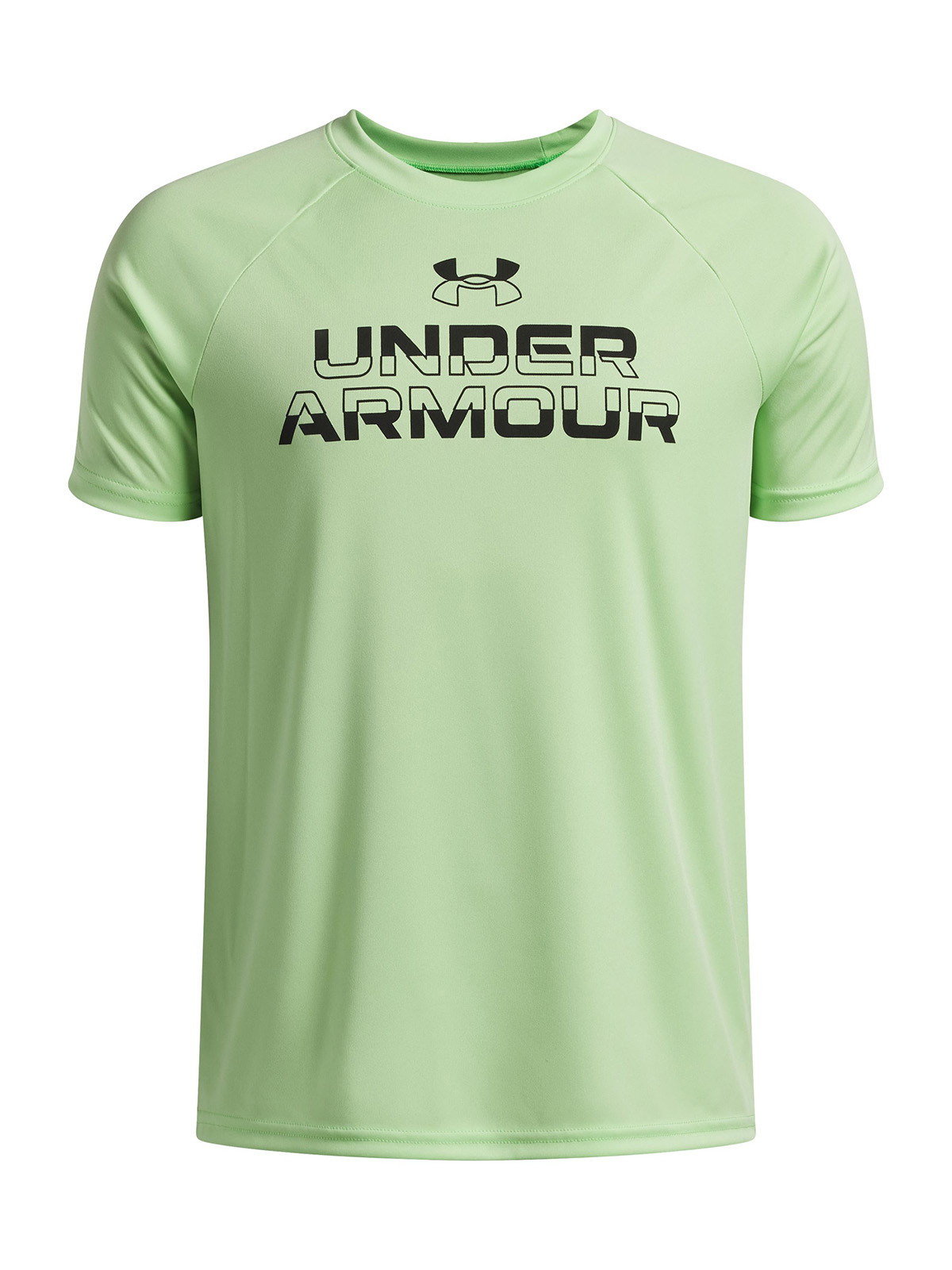 POLERA M/C NIÑO TECH SPLIT WORDMARK POLERA VERDE UNDER ARMOUR - 1