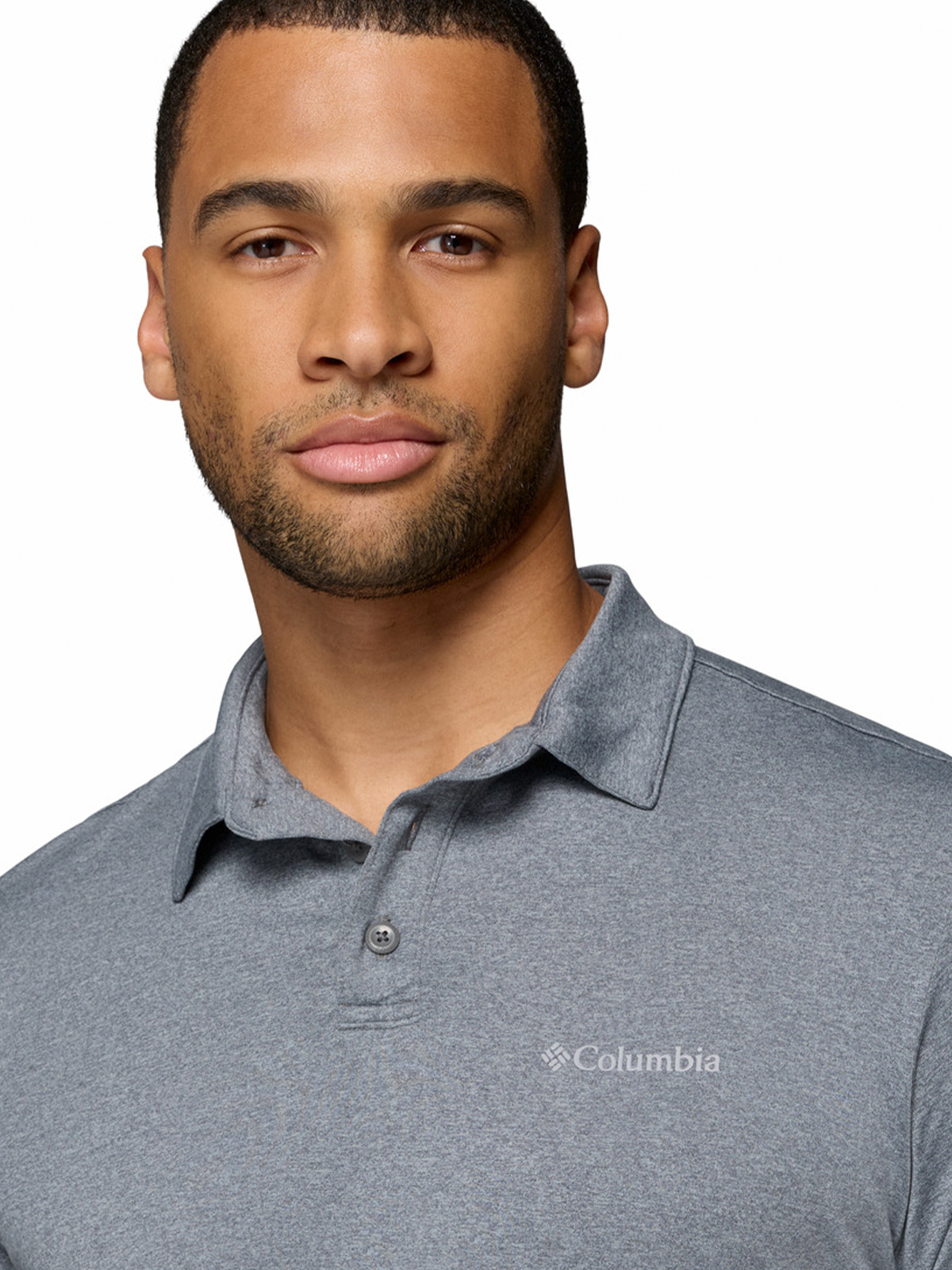 POLERA MANGA CORTA HOMBRE PARSONS POINT GRIS COLUMBIA - 5