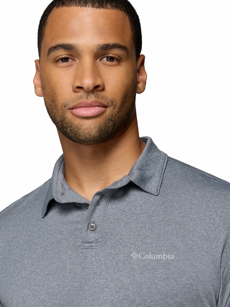 POLERA MANGA CORTA HOMBRE PARSONS POINT GRIS COLUMBIA - 5