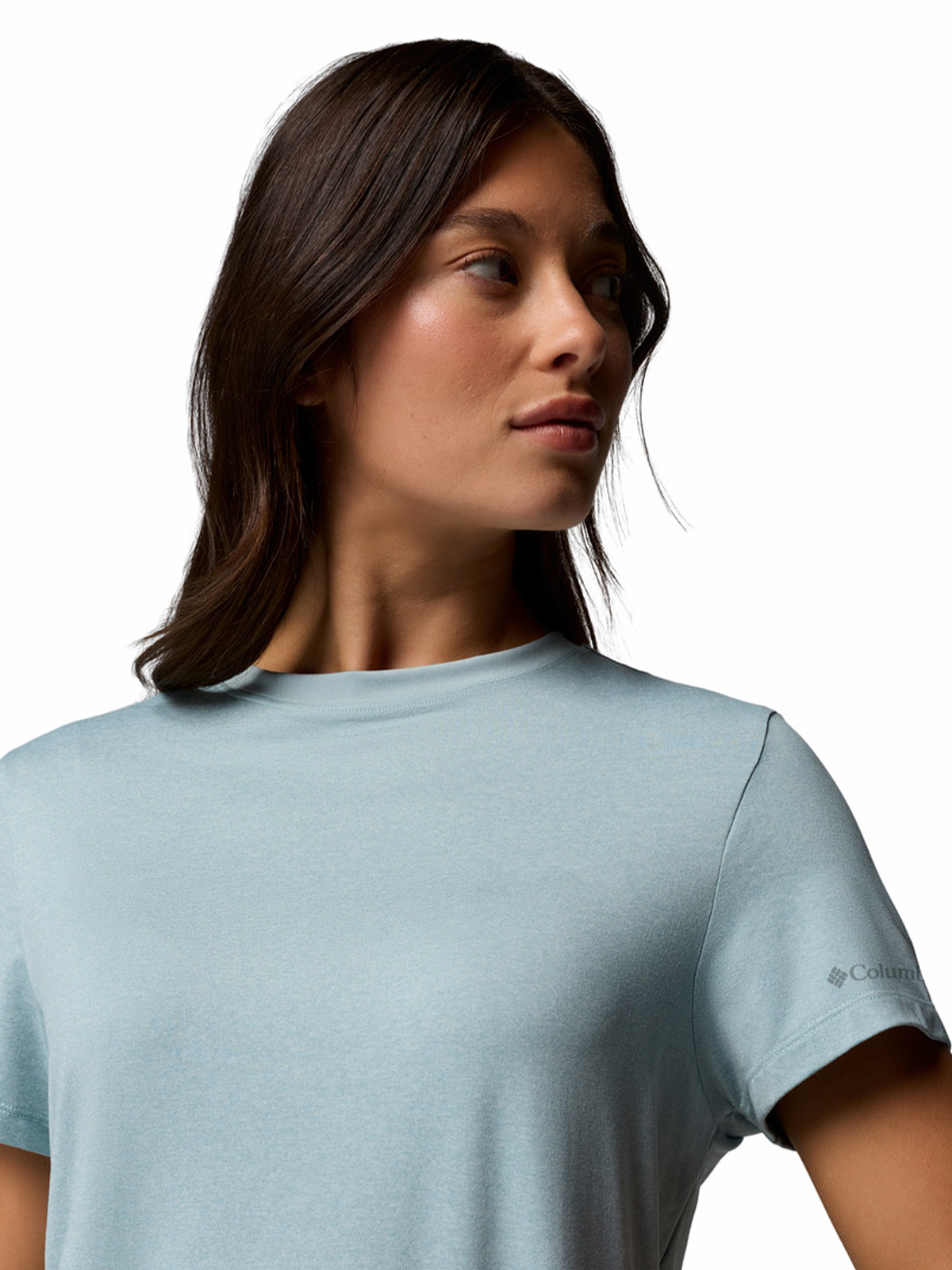 POLERA MC MUJER PARSONS POINT CELESTE COLUMBIA - 5