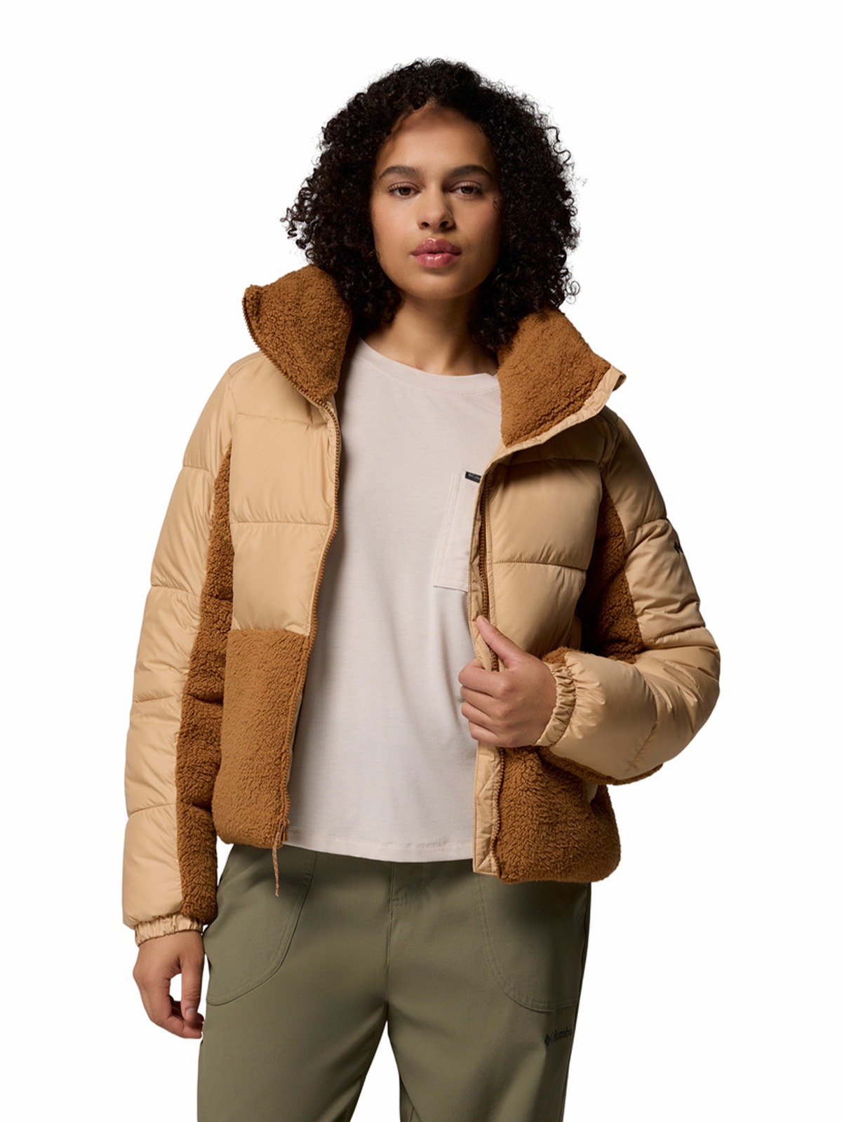 PARKA MUJER LEADBETTER POINT II HYBRID BEIGE COLUMBIA - 4