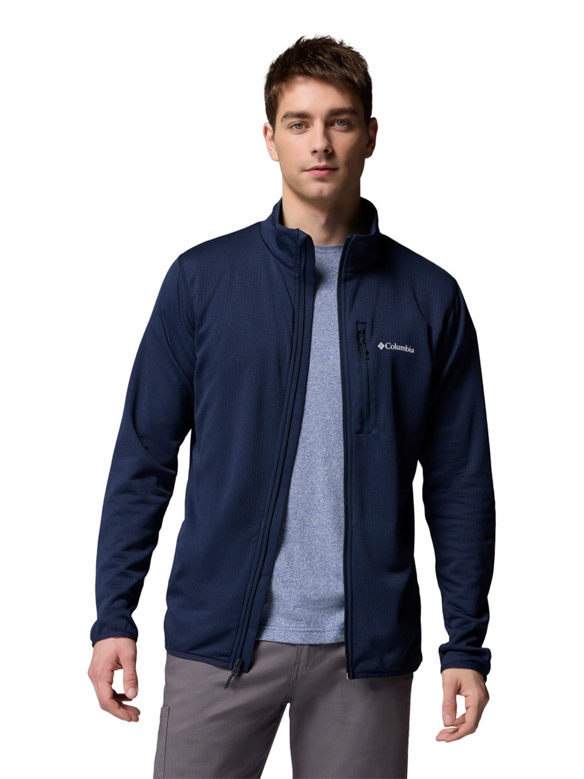 POLAR HOMBRE ESSENTIAL HIKE GRID AZUL COLUMBIA - 4