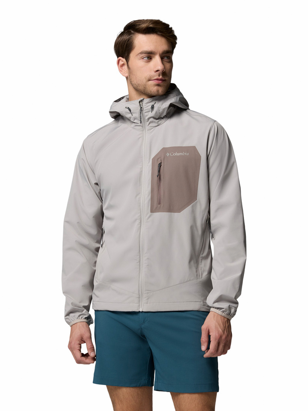 SOFTSHELL HOMBRE TALL HEIGHTS III HOODIED GRIS COLUMBIA - 1