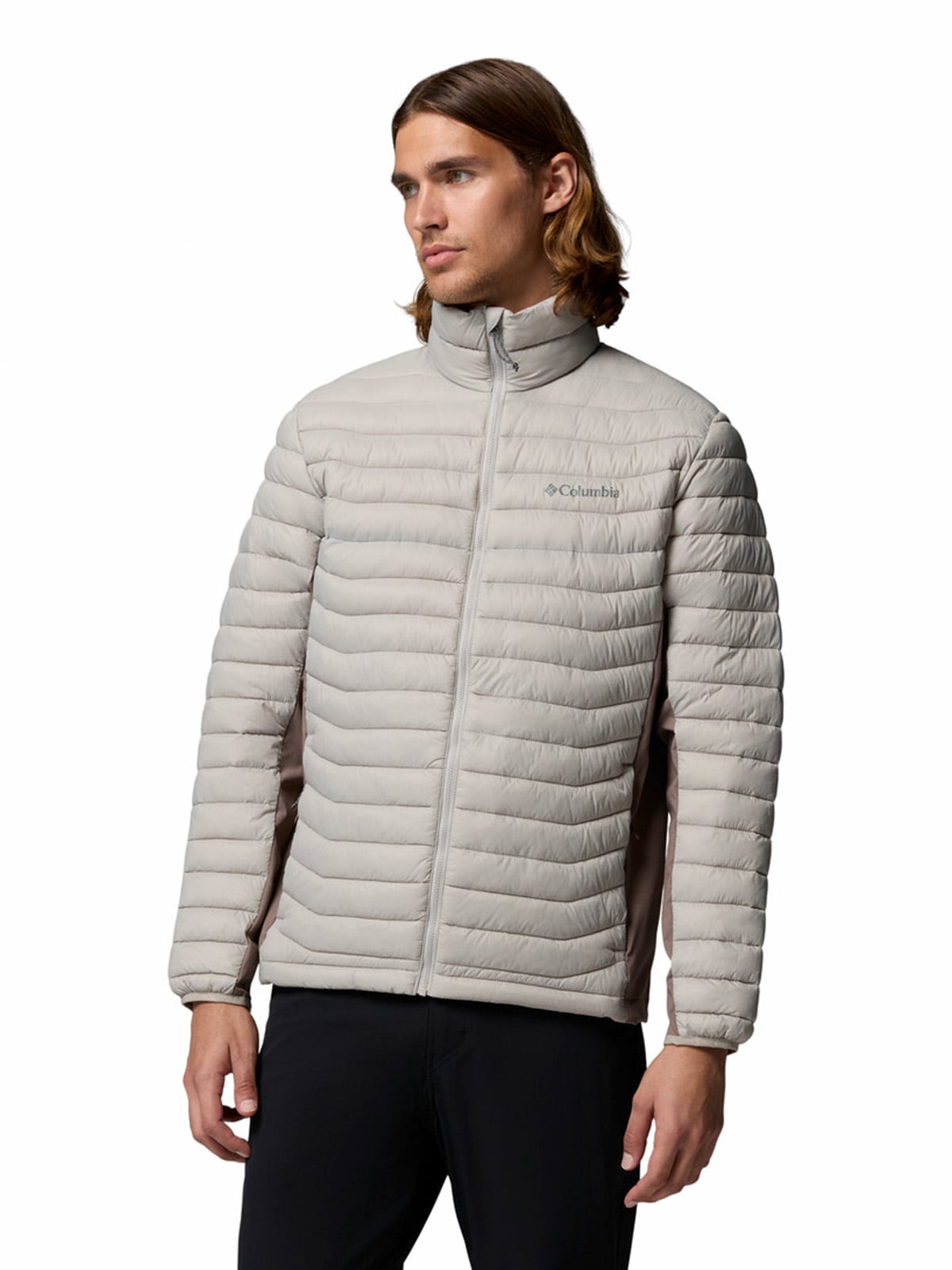 PARKA HOMBRE POWDER PASS HYBRID GRIS COLUMBIA - 1