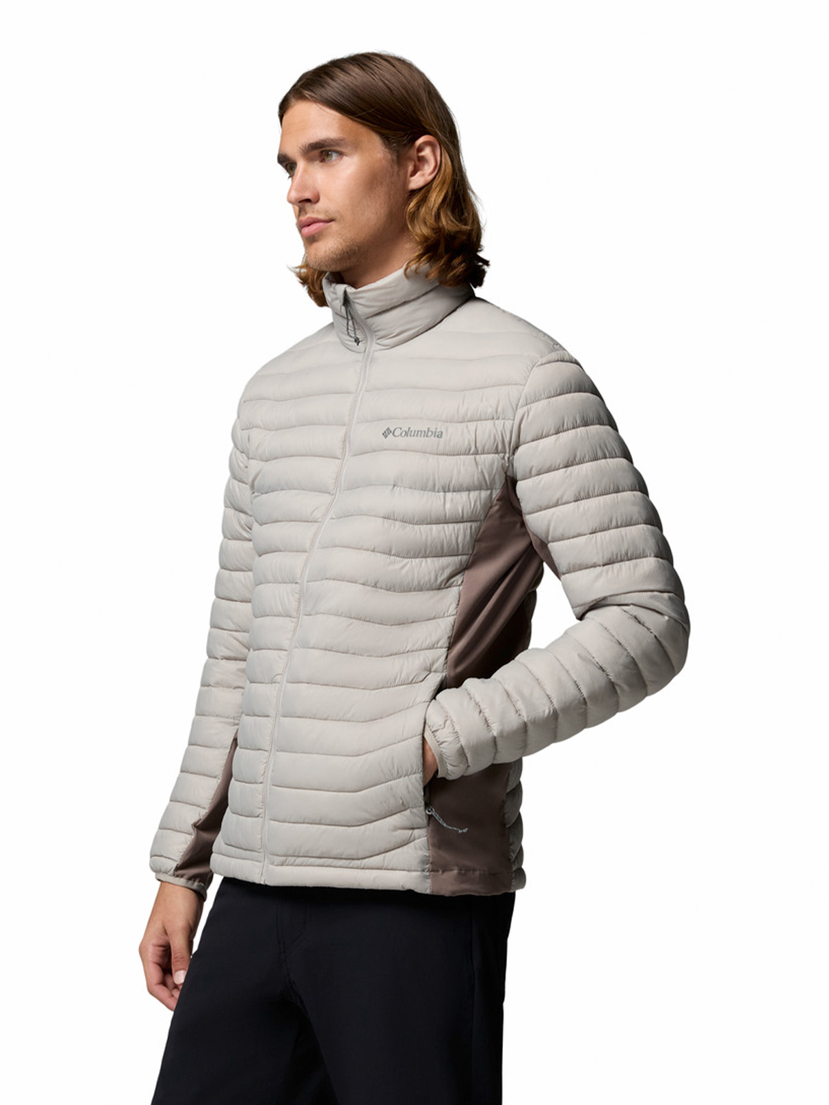 PARKA HOMBRE POWDER PASS HYBRID GRIS COLUMBIA - 2