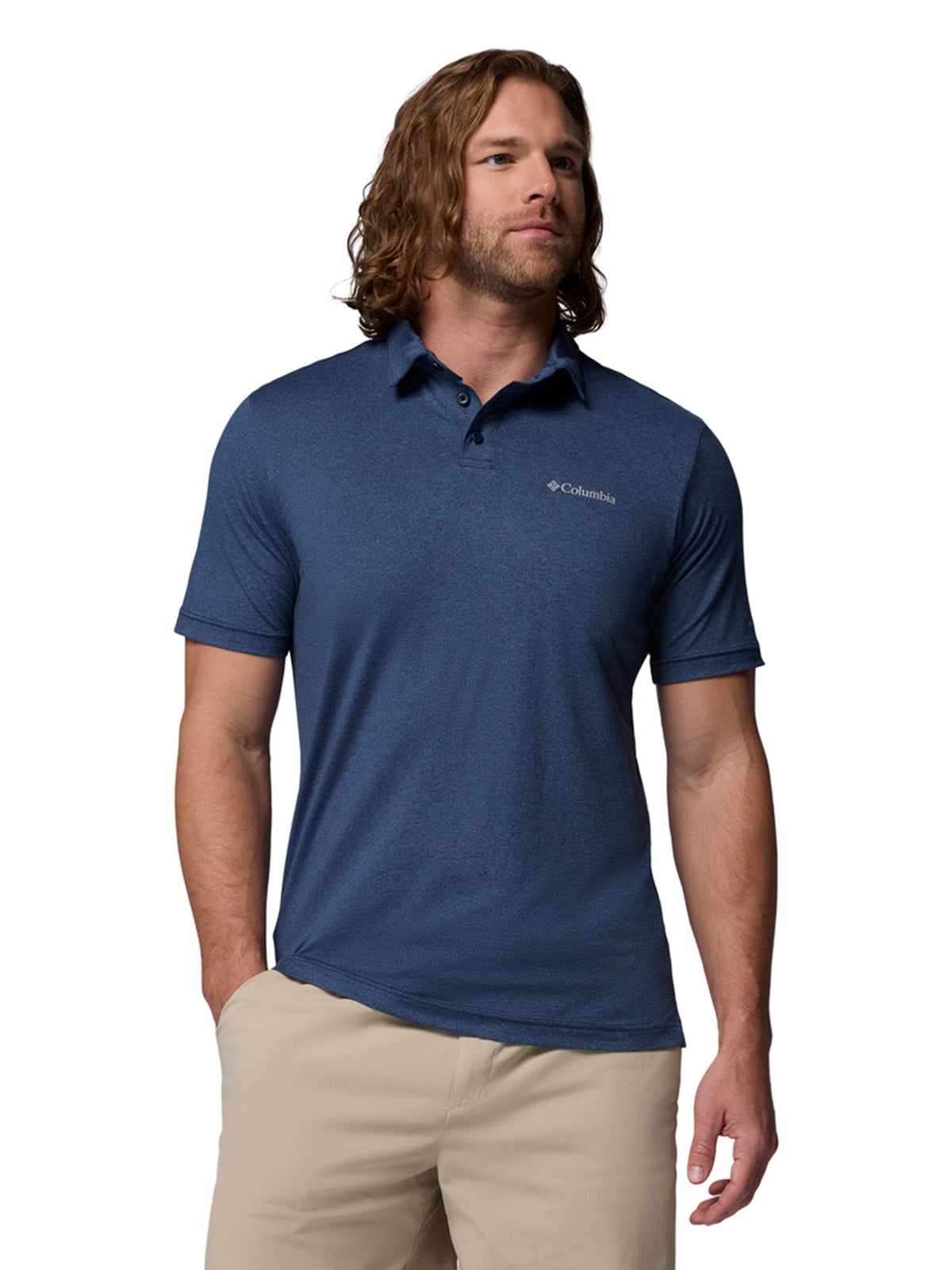 POLERA MC HOMBRE PARSONS POINT AZUL COLUMBIA - 1