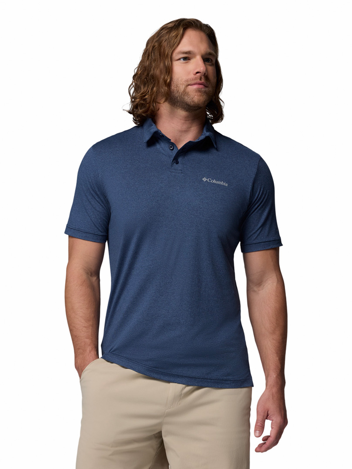 POLERA MC HOMBRE PARSONS POINT AZUL COLUMBIA - 1