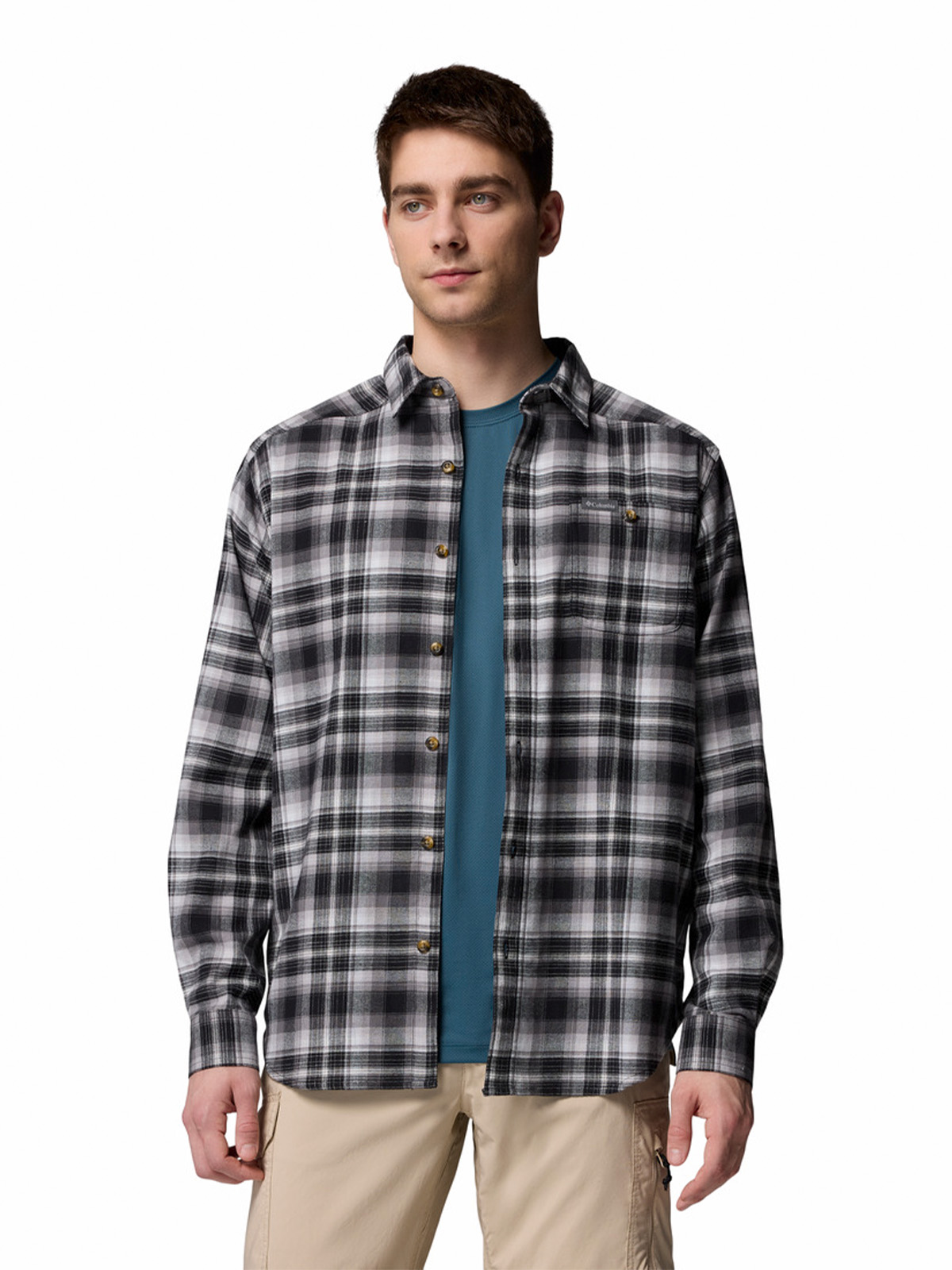 CAMISA ML HOMBRE CORNELL WOODS NEGRO COLUMBIA - 6
