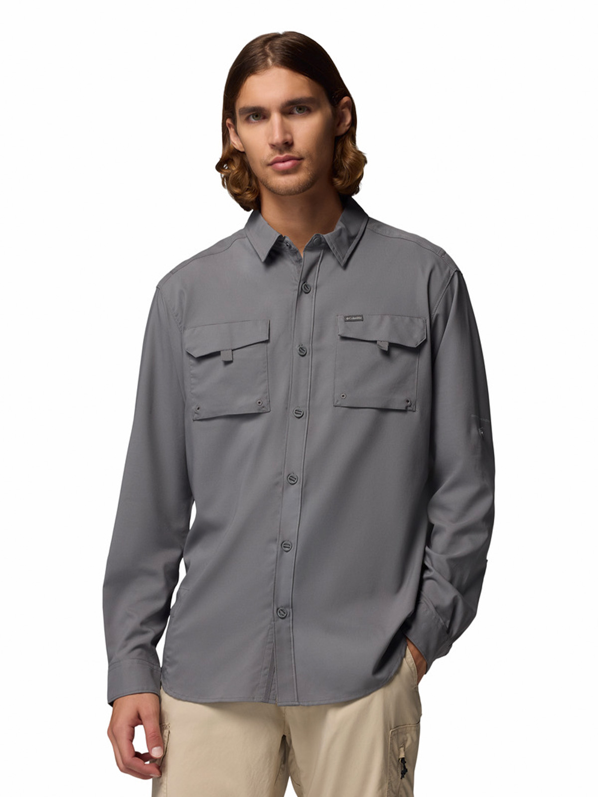 CAMISA ML HOMBRE SILVER RIDGE UTILITY GRIS COLUMBIA - 1