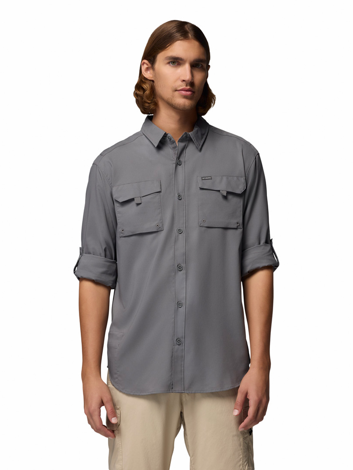 CAMISA ML HOMBRE SILVER RIDGE UTILITY GRIS COLUMBIA - 9