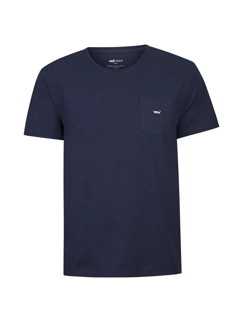 POLERA ALGODON ORGANICO HOMBRE DRAKE AZUL ROCKFORD - 1
