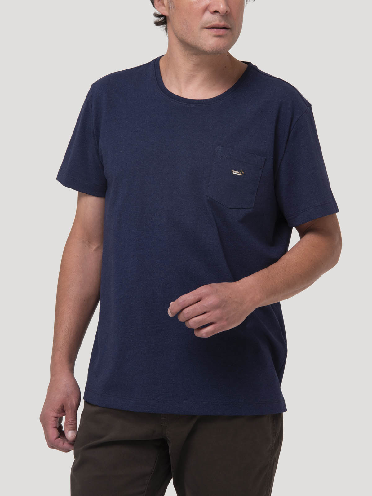 POLERA ALGODON ORGANICO HOMBRE DRAKE AZUL ROCKFORD - 5