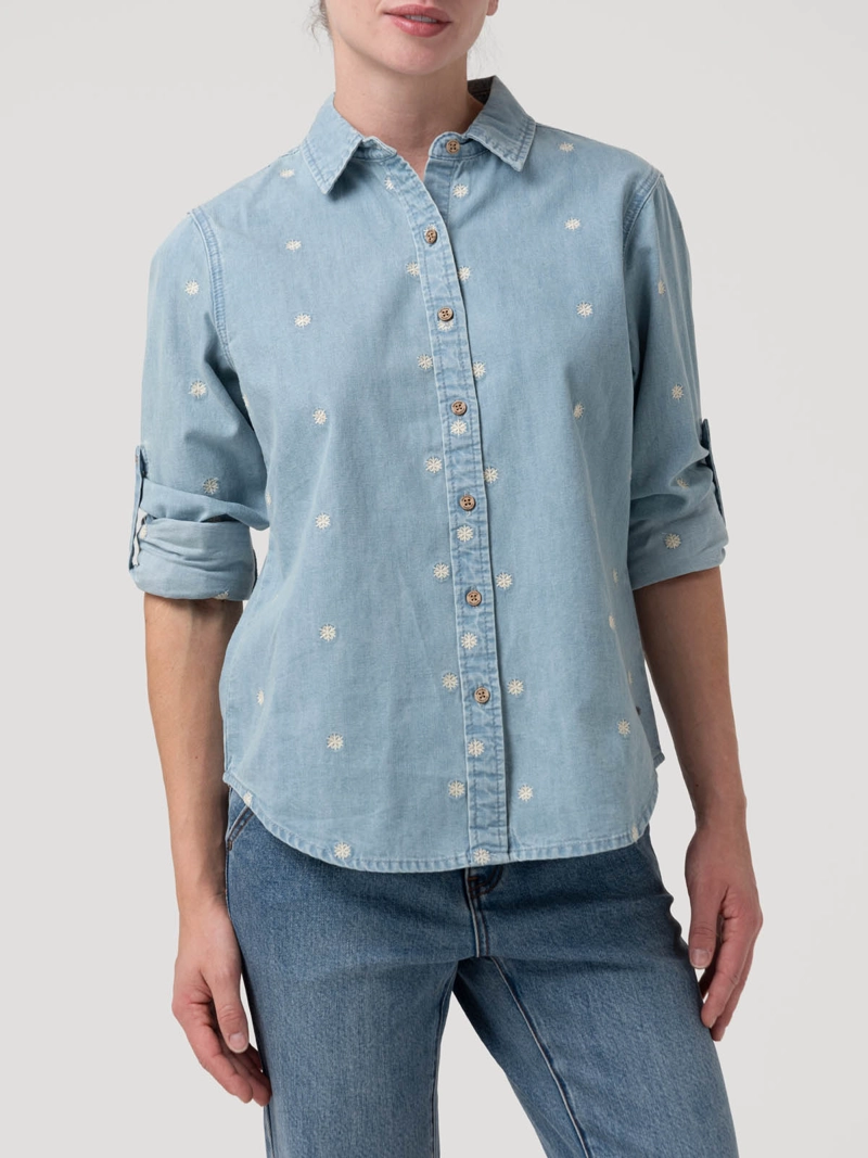 BLUSA ALGODON MUJER SNOWFLEX AZUL ROCKFORD - 5
