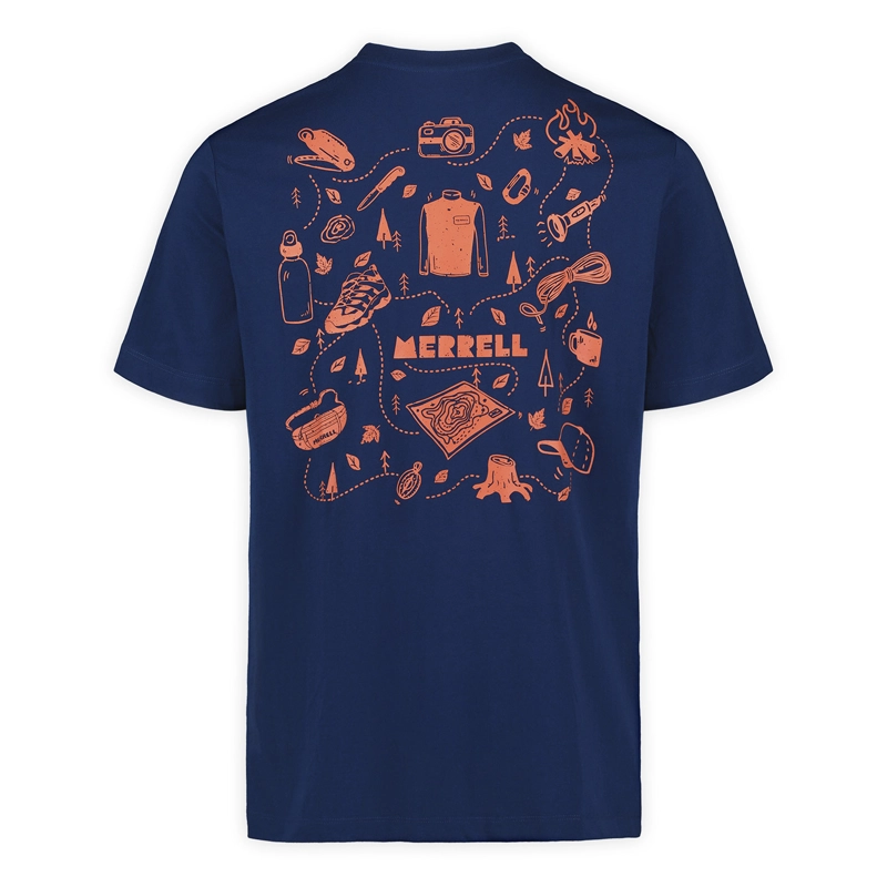 POLERA MANGA CORTA HOMBRE TRAILS AZUL MERRELL - 2
