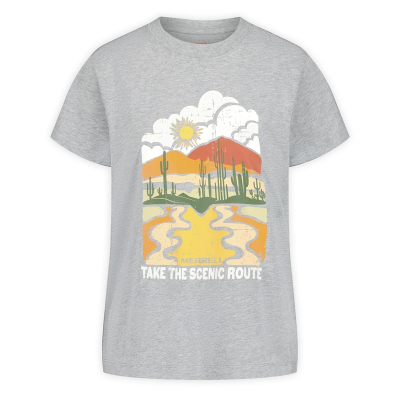POLERA M/C MUJER SCENIC ROUTE GRIS MERRELL - 1