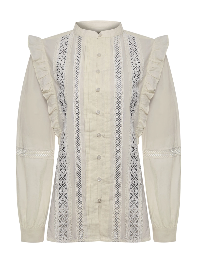 BLUSA ALGODON ORGANICO MUJER HIBISCUS BLANCO ROCKFORD - 1