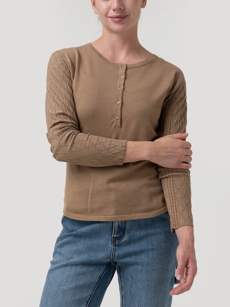 POLERA ALGODON MUJER OLMO CAFE  ROCKFORD - 5