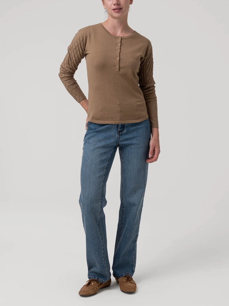 POLERA ALGODON MUJER OLMO CAFE  ROCKFORD - 8