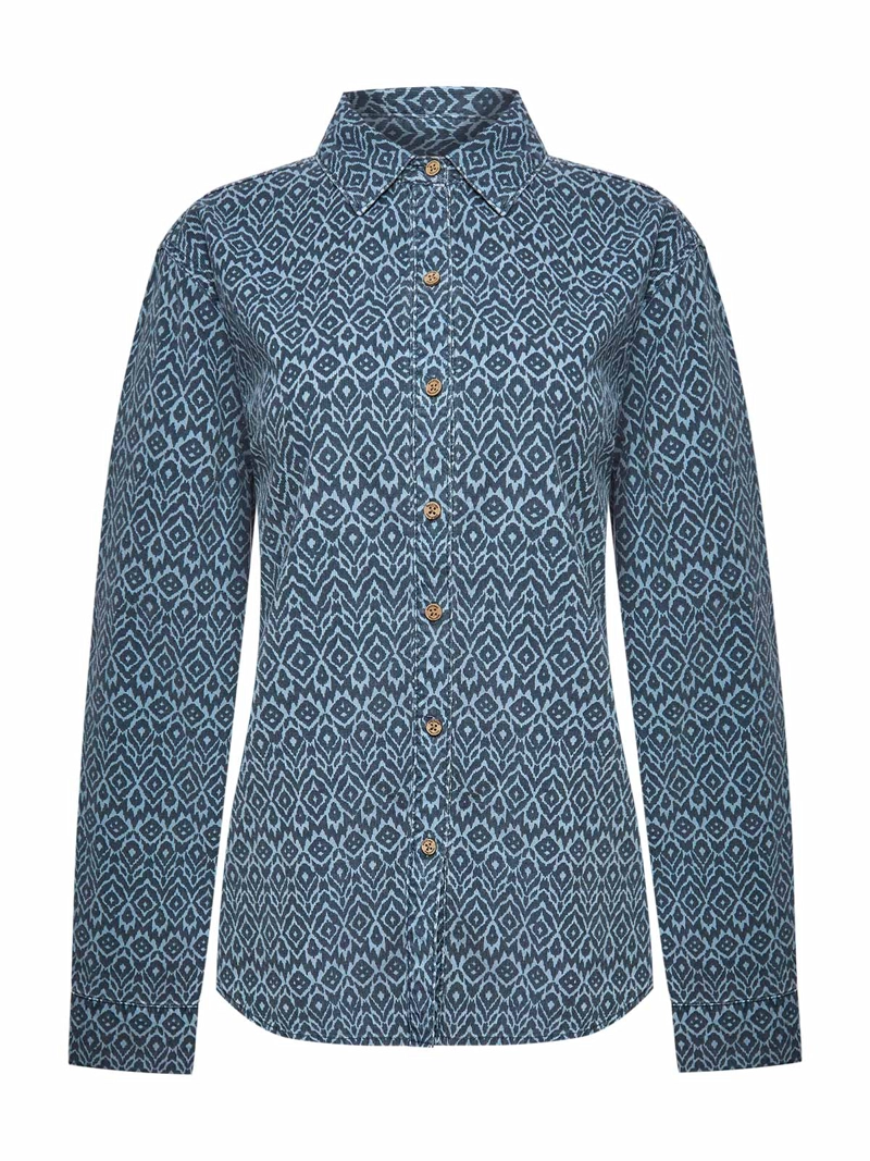 BLUSA ALGODON MUJER GENARIO AZUL ROCKFORD - 1