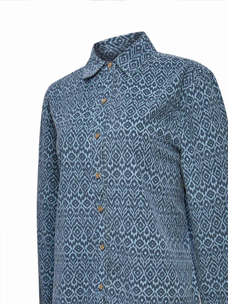 BLUSA ALGODON MUJER GENARIO AZUL ROCKFORD - 4