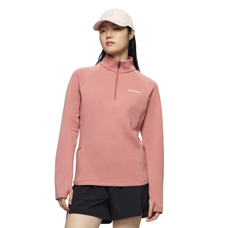 POLAR MUJER RILEY QUARTER ZIP ROSADO MERRELL - 1