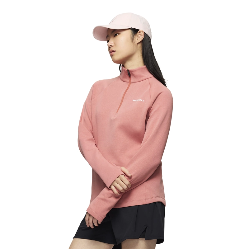POLAR MUJER RILEY QUARTER ZIP ROSADO MERRELL - 2