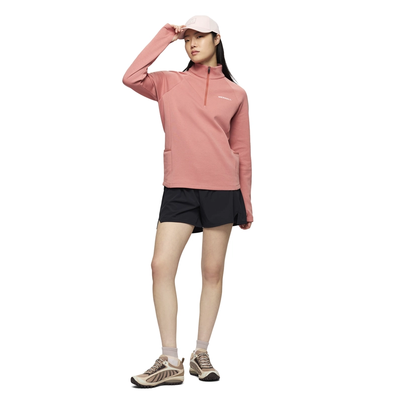 POLAR MUJER RILEY QUARTER ZIP ROSADO MERRELL - 5